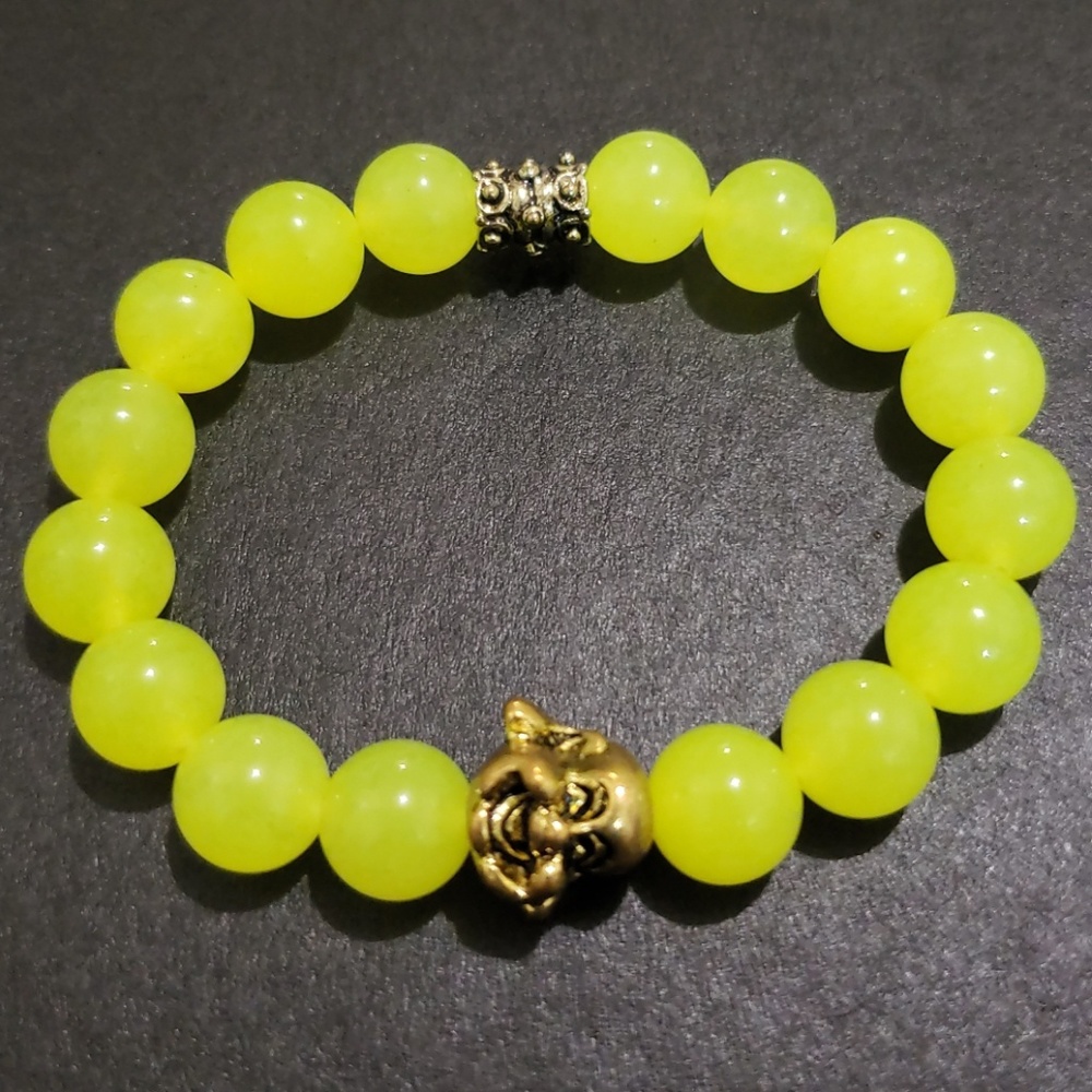 Beautiful Neon Yellow Beaded Bracelet